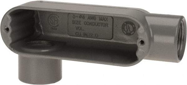 Hubbell Killark - Form 85, LR Body, 1" Trade, IMC, Rigid Aluminum Conduit Body - Oval, 6-1/4" OAL, 12 cc Capacity, Hazardous & Wet Locations - Industrial Tool & Supply