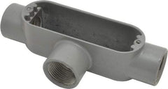Hubbell Killark - Form 85, T Body, 1" Trade, IMC, Rigid Aluminum Conduit Body - Oval, 7-1/8" OAL, 12 cc Capacity, Hazardous & Wet Locations - Industrial Tool & Supply