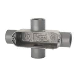 Hubbell Killark - Form 85, X Body, 1" Trade, IMC, Rigid Aluminum Conduit Body - Oval, 7-1/8" OAL, 12 cc Capacity, Hazardous & Wet Locations - Industrial Tool & Supply