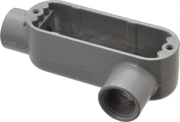 Hubbell Killark - Form 85, LL Body, 1/2" Trade, IMC, Rigid Aluminum Conduit Body - Oval, 4-5/8" OAL, 4 cc Capacity, Hazardous & Wet Locations - Industrial Tool & Supply