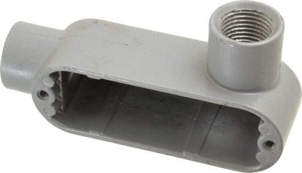 Hubbell Killark - Form 85, LR Body, 1/2" Trade, IMC, Rigid Aluminum Conduit Body - Oval, 4-5/8" OAL, 4 cc Capacity, Hazardous & Wet Locations - Industrial Tool & Supply