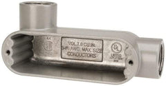 Hubbell Killark - Form 85, LL Body, 3/4" Trade, IMC, Rigid Aluminum Conduit Body - Oval, 5-3/8" OAL, 7 cc Capacity, Hazardous & Wet Locations - Industrial Tool & Supply