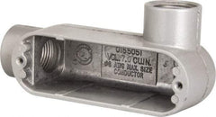 Hubbell Killark - Form 85, LR Body, 3/4" Trade, IMC, Rigid Aluminum Conduit Body - Oval, 5-3/8" OAL, 7 cc Capacity, Hazardous & Wet Locations - Industrial Tool & Supply