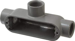 Hubbell Killark - Form 85, T Body, 3/4" Trade, IMC, Rigid Aluminum Conduit Body - Oval, 6-1/16" OAL, 7 cc Capacity, Hazardous & Wet Locations - Industrial Tool & Supply