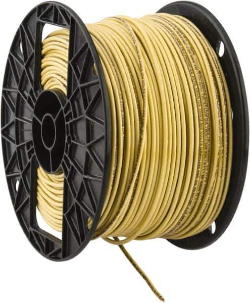 Southwire - THHN/THWN, 14 AWG, 15 Amp, 500' Long, Solid Core, 1 Strand Building Wire - Yellow, Thermoplastic Insulation - Industrial Tool & Supply