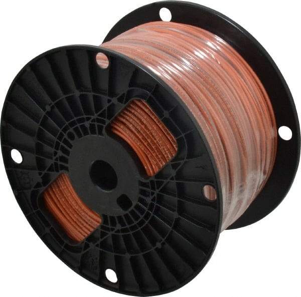 Southwire - THHN/THWN, 14 AWG, 15 Amp, 500' Long, Solid Core, 1 Strand Building Wire - Orange, Thermoplastic Insulation - Industrial Tool & Supply