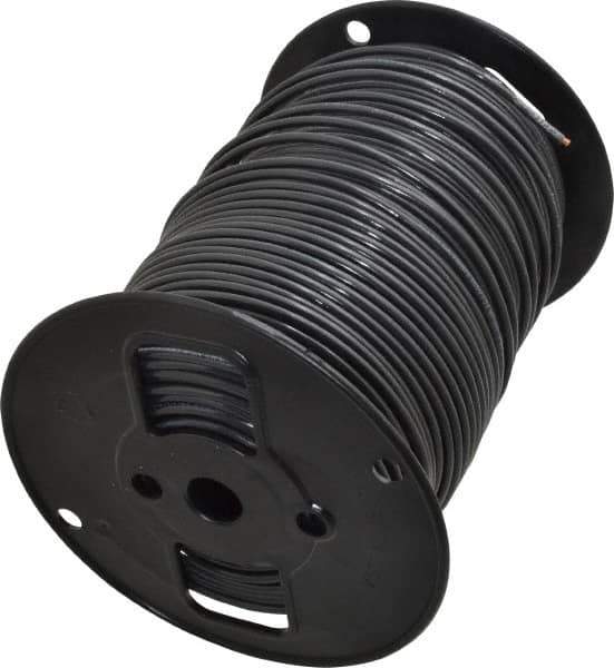 Southwire - THHN/THWN, 10 AWG, 30 Amp, 500' Long, Solid Core, 1 Strand Building Wire - Black, Thermoplastic Insulation - Industrial Tool & Supply