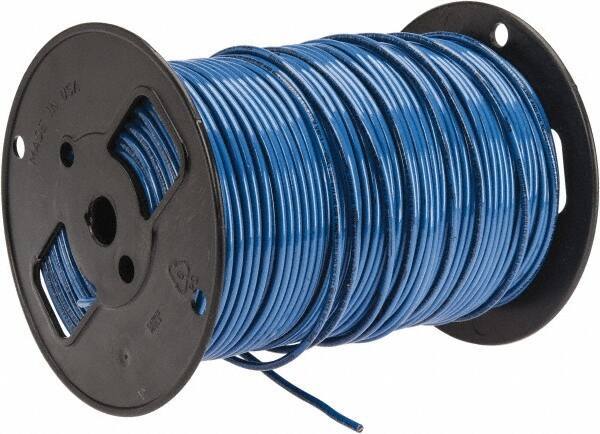 Southwire - THHN/THWN, 10 AWG, 30 Amp, 500' Long, Solid Core, 1 Strand Building Wire - Blue, Thermoplastic Insulation - Industrial Tool & Supply