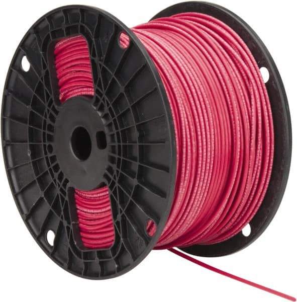 Southwire - THHN/THWN, 14 AWG, 15 Amp, 500' Long, Stranded Core, 19 Strand Building Wire - Red, Thermoplastic Insulation - Industrial Tool & Supply