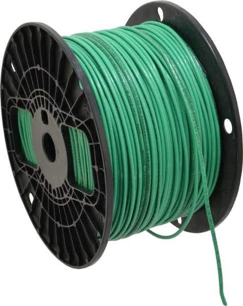 Southwire - THHN/THWN, 14 AWG, 15 Amp, 500' Long, Stranded Core, 19 Strand Building Wire - Green, Thermoplastic Insulation - Industrial Tool & Supply