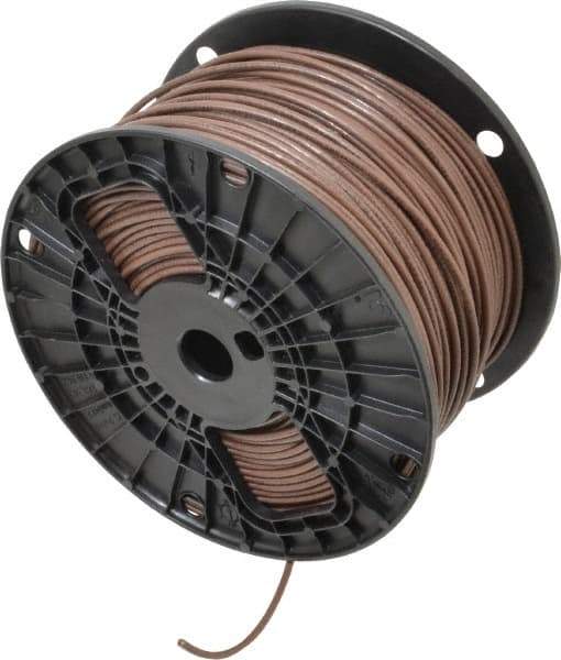 Southwire - THHN/THWN, 14 AWG, 15 Amp, 500' Long, Stranded Core, 19 Strand Building Wire - Brown, Thermoplastic Insulation - Industrial Tool & Supply