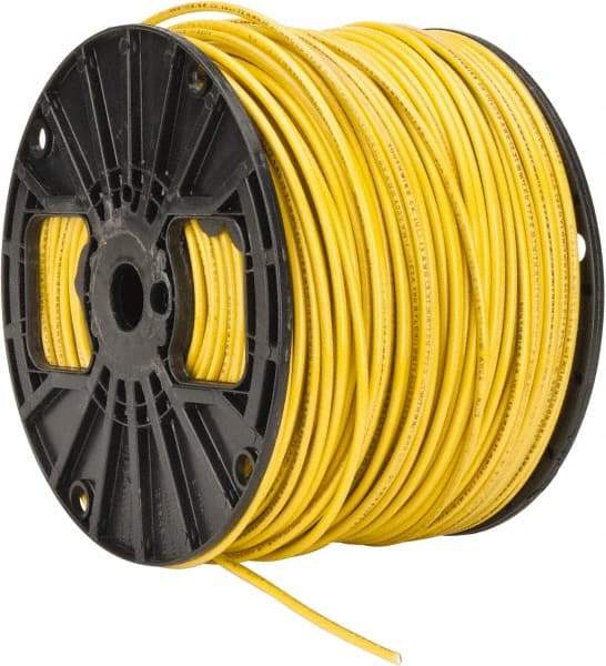 Southwire - THHN/THWN, 12 AWG, 20 Amp, 500' Long, Stranded Core, 19 Strand Building Wire - Yellow, Thermoplastic Insulation - Industrial Tool & Supply