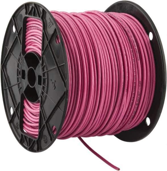 Southwire - THHN/THWN, 12 AWG, 20 Amp, 500' Long, Stranded Core, 19 Strand Building Wire - Pink, Thermoplastic Insulation - Industrial Tool & Supply