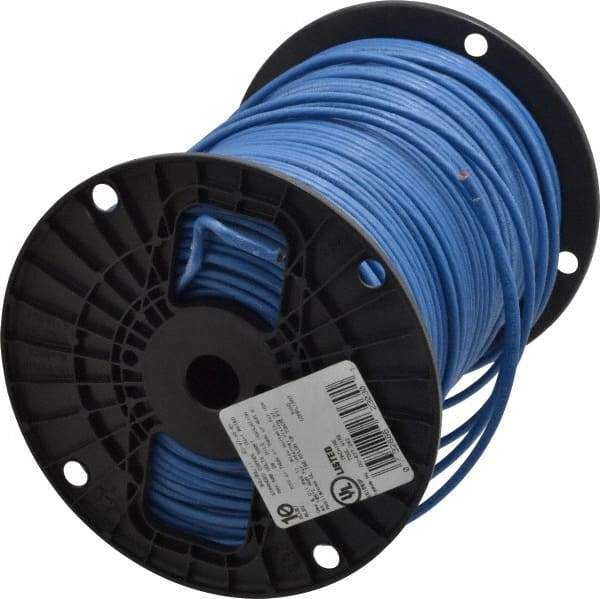 Southwire - THHN/THWN, 10 AWG, 30 Amp, 500' Long, Stranded Core, 19 Strand Building Wire - Blue, Thermoplastic Insulation - Industrial Tool & Supply