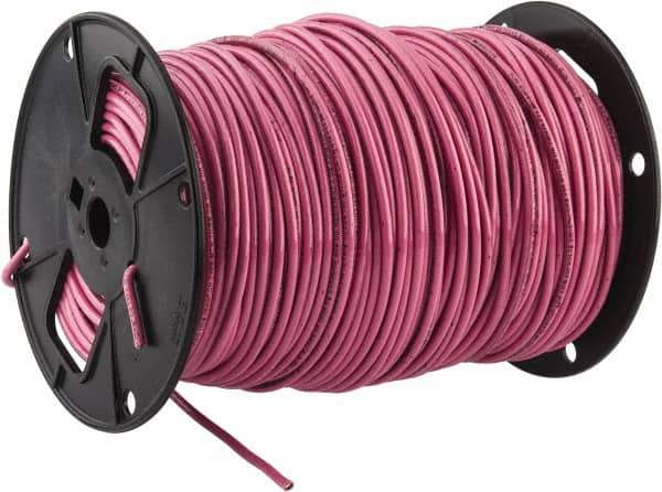 Southwire - THHN/THWN, 10 AWG, 30 Amp, 500' Long, Stranded Core, 19 Strand Building Wire - Pink, Thermoplastic Insulation - Industrial Tool & Supply