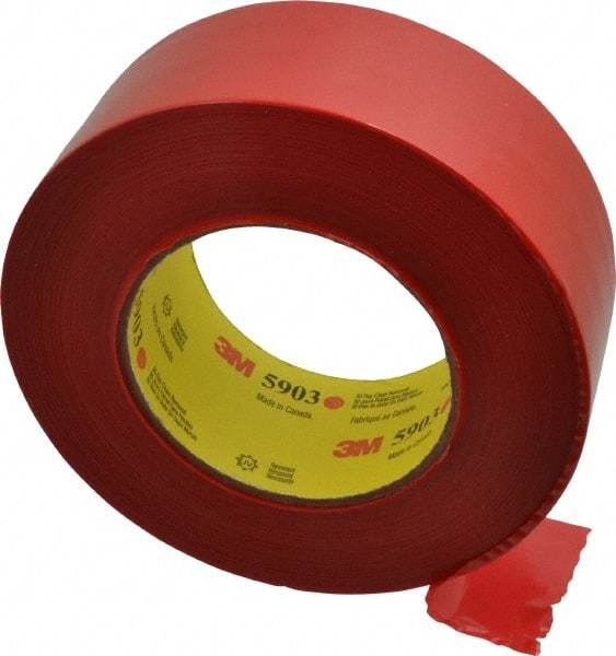 3M - 2" Wide x 60 Yd Long Red Polyethylene Film Masking Tape - Series 5903, 7.5 mil Thick, 21 In/Lb Tensile Strength - Industrial Tool & Supply