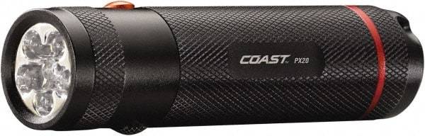 Coast Cutlery - White, Red LED Bulb, 155 Lumens, Industrial/Tactical Flashlight - Black Aluminum Body, 3 AAA Batteries Included - Industrial Tool & Supply