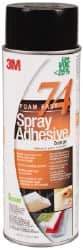 3M - 24 oz Aerosol Orange Spray Adhesive - High Tack, 200°F Heat Resistance, 50 Sq Ft Coverage, Medium Strength Bond, 30 min Max Bonding Time, Flammable, Series 74 - Industrial Tool & Supply