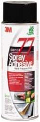 3M - 24 oz Aerosol Clear Spray Adhesive - High Tack, 205°F Heat Resistance, 99 Sq Ft Coverage, Medium Strength Bond, 30 min Max Bonding Time, Flammable, Series 77 - Industrial Tool & Supply