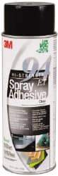 3M - 24 oz Aerosol Clear Spray Adhesive - High Tack, 210°F Heat Resistance, 37 Sq Ft Coverage, High Strength Bond, 60 min Max Bonding Time, Flammable, Series 94 - Industrial Tool & Supply