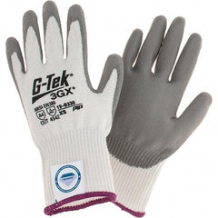 PIP - Size XS, ANSI Cut Lvl A4, Cut Resistant Gloves - Palm & Fingers Coated, White/Gray - Industrial Tool & Supply