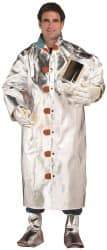 PRO-SAFE - Size M Aluminized Coat - Silver, Yellow, Black, Aluminized & Kevlar, Snaps Closure, 40 to 42" Chest - Industrial Tool & Supply
