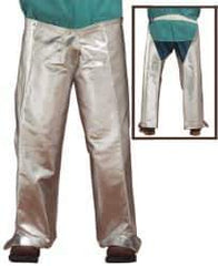PRO-SAFE - Aluminized Carbon Kevlar Hip Leggings - No Pockets, Silver/Yellow/Black - Industrial Tool & Supply