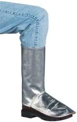 PRO-SAFE - Aluminized Blended Kevlar Leggings - No Pockets, Silver/Yellow - Industrial Tool & Supply