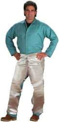 PRO-SAFE - Size Universal Blended Kevlar Flame Resistant/Retardant Chaps - No Pockets, Silver - Industrial Tool & Supply