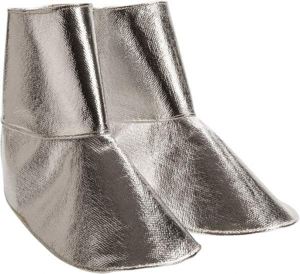 PRO-SAFE - Men's Universal (Women's Universal) Aluminized Spats - Aluminized Blended Kevlar Upper, Silver - Industrial Tool & Supply