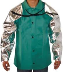 PRO-SAFE - Size Universal, Silver/Yellow Aluminzed Kevlar Aluminized Sleeve - 28" Long Sleeve - Industrial Tool & Supply