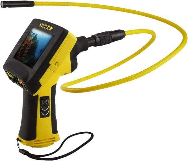 General - 0.31" Wide Camera Head, 39" Long Probe, Video Borescope Camera - 0.31" Probe Diam, 4" Display - Industrial Tool & Supply