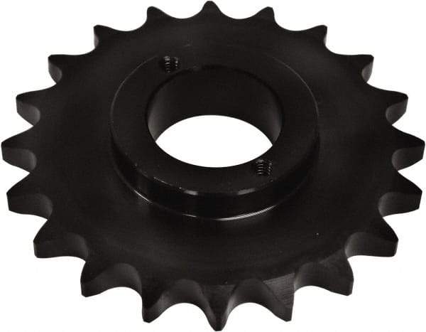 U.S. Tsubaki - 21 Teeth, 1" Chain Pitch, Chain Size 80, Split Taper Sprocket - 6.71" Pitch Diam, 7.24" Outside Diam - Industrial Tool & Supply