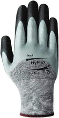 Ansell - Size XL, ANSI Cut Lvl 2, Abrasion Lvl 4, Cut Resistant Gloves - Palm, Fingers & Knuckles Coated, Elastic Cuff, Black/Gray, Paired - Industrial Tool & Supply