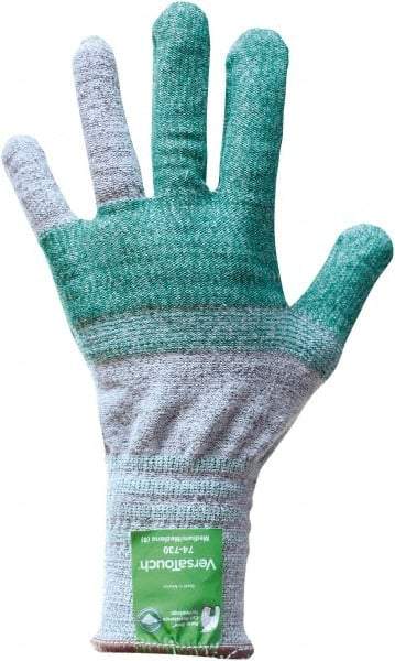 Ansell - Size XL (10), ANSI Cut Lvl 4, Abrasion Lvl 4, Dyneema Diamond HPPE liner Cut Resistant Gloves - 12" Long, Knit Wrist, Gray/Green, Ambidextrous - Industrial Tool & Supply