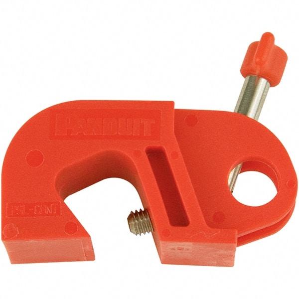 Panduit - Nylon No-Tool Circuit Breaker Lockout - 11/32 Max Cord Diam, 1 Padlock, 1 Circuit - Industrial Tool & Supply
