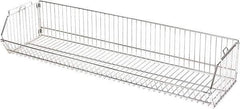 Quantum Storage - 14" Wide, Open Shelving Accessory/Component - Chrome, Chrome Finish, 48" Long, Use with Wire Shelving Units - Industrial Tool & Supply