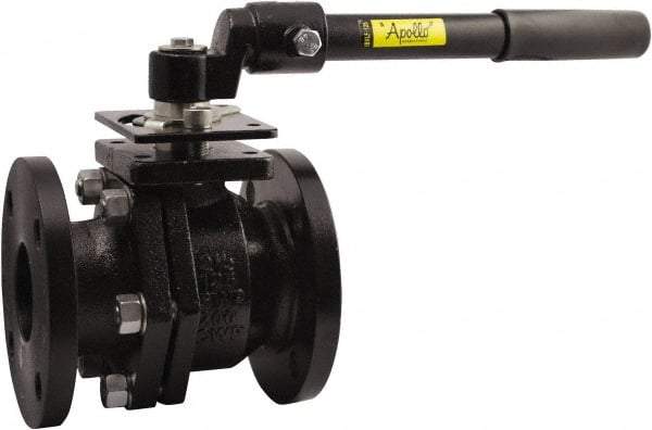 Conbraco - 6" Pipe, Full Port, Cast Iron Full Port Ball Valve - Bi-Directional, Flanged x Flanged Ends, Lever Handle, 200 WOG, 125 WSP - Industrial Tool & Supply