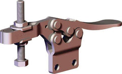 De-Sta-Co - 620 Lb Holding Capacity, Horizontal Handle, Manual Hold Down Toggle Clamp - 70° Handle Movement, 92° Bar Opening, U-Bar, Straight Base, Stainless Steel - Industrial Tool & Supply
