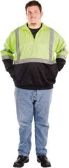 Utility Pro Wear - Size 3XL High Visibility Sweatshirt - Yellow, Black, Polyester & Teflon, Zipper Closure, 54 to 56" Chest - Industrial Tool & Supply