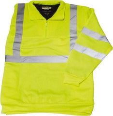 Utility Pro Wear - Size 2XL High Visibility Sweatshirt - Yellow, Polyester & Teflon, Zipper Closure, 50 to 52" Chest - Industrial Tool & Supply