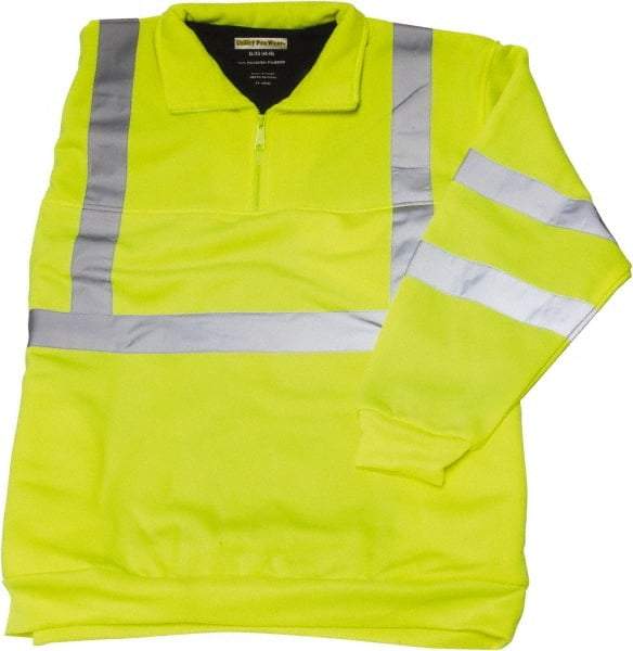 Utility Pro Wear - Size L High Visibility Sweatshirt - Yellow, Polyester & Teflon, Zipper Closure, 42 to 44" Chest - Industrial Tool & Supply