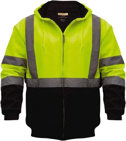 Utility Pro Wear - Size 4XL Cold Weather & High Visibility Sweatshirt - Yellow, Black, Polyester & Teflon, Zipper Closure, 58 to 60" Chest - Industrial Tool & Supply