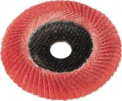 Metabo - P60 Grit, 5" Disc Diam, 7/8" Center Hole, Type 29 Ceramic Flap Disc - 12,200 Max RPM, Fiberglass Backing, Arbor Attaching System, Coated - Industrial Tool & Supply
