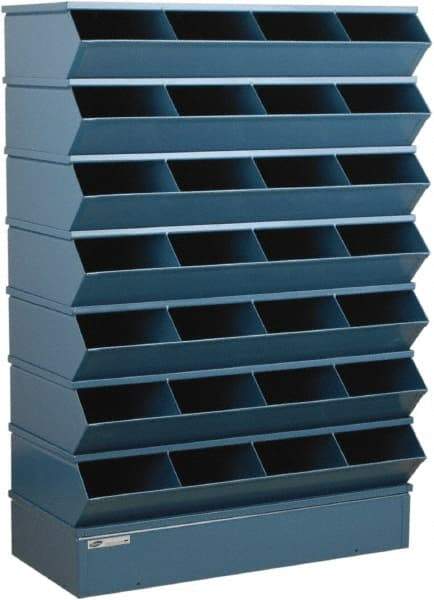 Stackbin - 7 Bin, Shelving Unit with Openings & Base - 37" Wide x 58-1/2" High - Industrial Tool & Supply