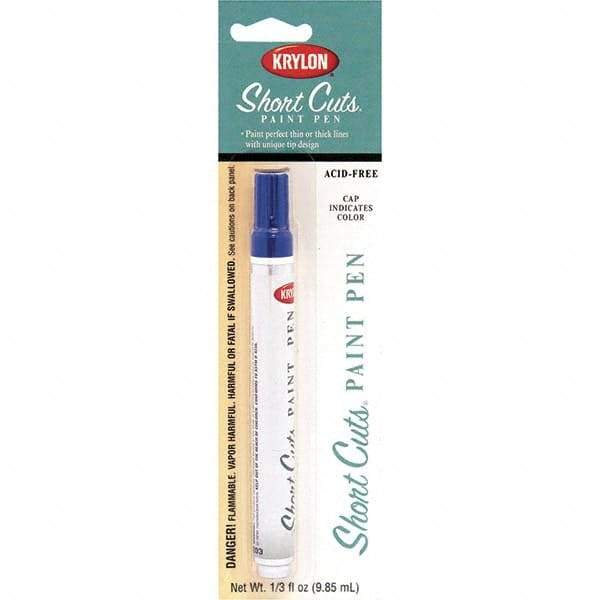 Krylon - 0.33 oz Ocean Blue Gloss Finish Paint Pen - Pen, Direct to Metal, 520 gL VOC Compliance - Industrial Tool & Supply