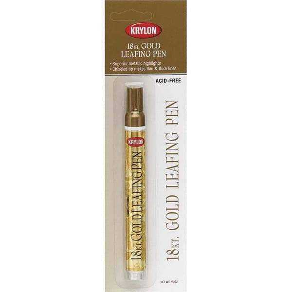 Krylon - 0.33 oz Gold Metallic Finish Paint Pen - Leafing, Direct to Metal, 875 gL VOC Compliance - Industrial Tool & Supply