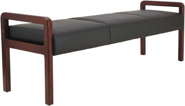 ALERA - Black & Mahogany Leather Reception Lounge - 65-3/4" Wide x 22.88" High - Industrial Tool & Supply
