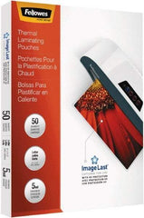 FELLOWES - 50 Piece, 5mm Thick, Legal Size Pouch - 9" Wide x 11-1/2" High - Industrial Tool & Supply