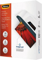 FELLOWES - 150 Piece, 5mm Thick, Legal Size Pouch - 9" Wide x 11-1/2" High - Industrial Tool & Supply